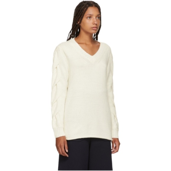 NWT See by Chloe White V-Neck Sweater - Picture 3 of 9